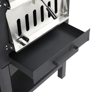 Freestanding Carbon Grill With Chimney, Wheels, Pizza Stone, And Pizza Shovel