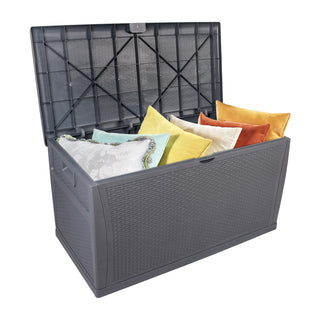 20gal, Grey, Yard Storage Boxes, Plastic, Cuboid 175lb