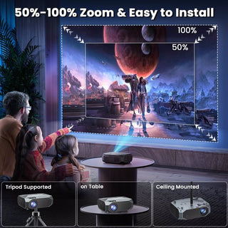 Projector With 5G WiFi And Bluetooth, Native 1080P, Supports 4K, Suitable For Mobile Phones, PCs, TV Sticks & PS5