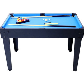 5-in-1 Multi-Game Table - Billiards, Push Hockey  Foosball  Ping Pong, And Basketball Black Blue