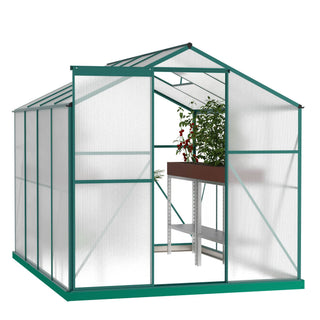 Polycarbonate Greenhouse,6X8 Ft Heavy Duty Walk-in Plant Garden Greenhouse For Backyard,Outdoor