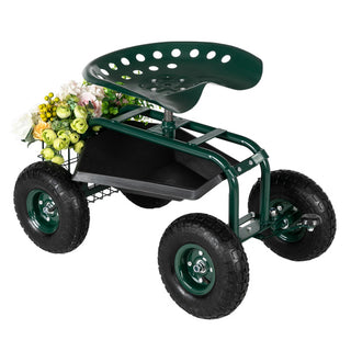 Deep Green Short Handle Garden Seat Car
