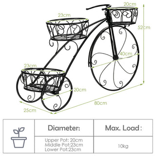 Tricycle Plant Stand Flower Pot Cart Holder In Parisian Style