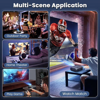 Projector With 5G WiFi And Bluetooth, Native 1080P, Supports 4K, Suitable For Mobile Phones, PCs, TV Sticks & PS5