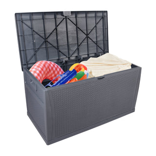 20gal, Grey, Yard Storage Boxes, Plastic, Cuboid 175lb
