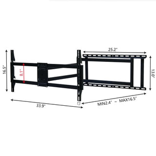 TV Wall Mount Bracket, 40-120 Inch TV, With Rotation And Tilt Functions, Full-motion TV Wall Mount, Adjustable Dual, Distance From Wall 70-1016 Mm, Maximum VESA 800X400 Mm, 132lbs