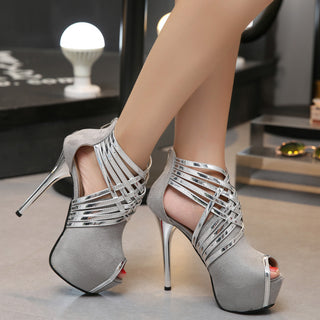 Summer Waterproof Platform Women Sandals Fish Mouth Stiletto Heel
