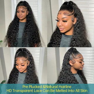 300 Density 13x4 HD Transparent Lace Front Wig Human Hair  Wavy Wavy 13x6 Deep Wave Frontal Wigs Human Hair Remy Water Wave Wig Thomas Family Essentials