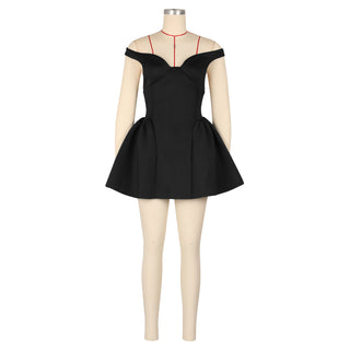 Women Sexy Puffy V-Neck Party Dress