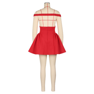 Women Sexy Puffy V-Neck Party Dress