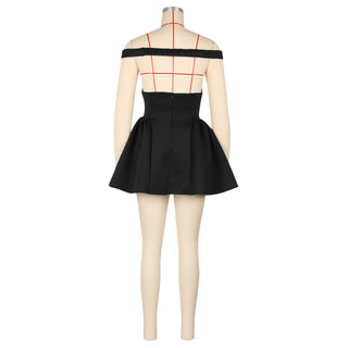 Women Sexy Puffy V-Neck Party Dress