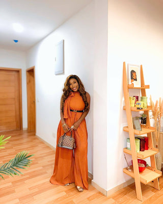 Women's Fashion Sexy Comfortable Ruched Sleeveless Wide Leg Jumpsuit