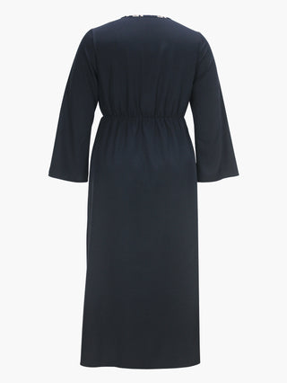 Spring And Autumn Women's Wrap V-Neck Side Slit Slim Waist Plus Size Dress