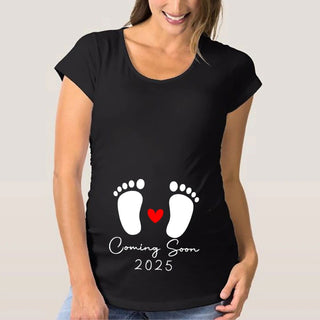 Baby Loading 2025 Printed Maternity T Shirt Pregnant Clothes Summer T-shirt Pregnancy Announcement Shirts New Mom T Shirts Tops - Thomas Family Essentials LLC