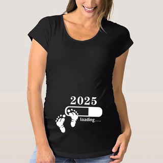 Baby Loading 2025 Printed Maternity T Shirt Pregnant Clothes Summer T-shirt Pregnancy Announcement Shirts New Mom T Shirts Tops - Thomas Family Essentials LLC