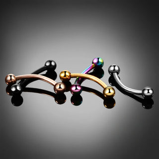 ASTM -F136 Implant Titanium Curved Barbells Eyebrow Piercing 16G Tragus Bar Labret Lip Ring Helix Piercing Jewelry