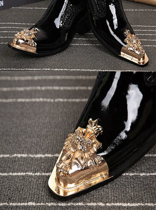 Summer business dress men's shoes black snake embossed Genuine leather shoes dragon head pointed party Trend wedding shoes