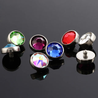 Titanium Dermal Piercings Micro Dermal Anchor Threading Dermal Top Skin Diver Crystal Piercings Hide in Surface Body Jewelry