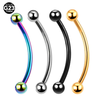 16G ASTM-F136 Titanium Eyebrow Piercing Earring 14/16mm Curved Tongue Pircing Snake Eyes Labret Lip Stud Daith Jewelry