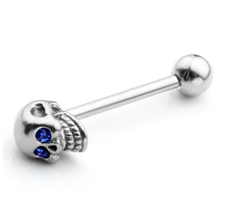 Punk Skull Tongue Piercing Surgical Stainless Steel Tongue Rings Piercings Lengua Men Barbell Piercing Langue Jewelry Men