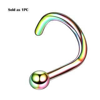 G23 Titanium Nose Piercings Nose Ring with Crystal Nose Studs Septum Ring Nostril Screw Septo Piercings Body Jewelry Piercings