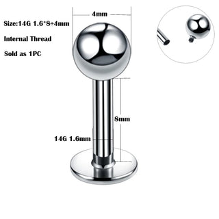 Titanium Labret Piercing Kits Lip Mouth Stud Earring Tragus Cartilage Helix Piercings Ear Sexy Lobe Jewelry for Women Men