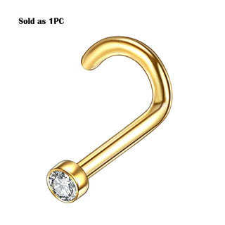 G23 Titanium Nose Piercings Nose Ring with Crystal Nose Studs Septum Ring Nostril Screw Septo Piercings Body Jewelry Piercings