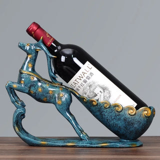 Creative Crafts Resin Red Wine Holder Frame Swan Horse Deer Antlers Room Decoration Cattle Porcelain Animal Figurines