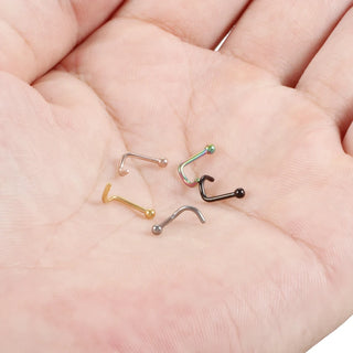 G23 Titanium Nose Piercings Nose Ring with Crystal Nose Studs Septum Ring Nostril Screw Septo Piercings Body Jewelry Piercings