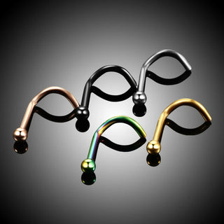 G23 Titanium Nose Piercings Nose Ring with Crystal Nose Studs Septum Ring Nostril Screw Septo Piercings Body Jewelry Piercings