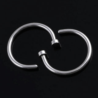 Titanium Curved Barbells Fake Nose Piercing 18G 20G D Shaped Tragus Helix Stud Earring Hoop Septum Nostril Lip Ring Body Jewelry