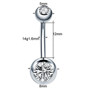 Titanium Navel Piercings Belly Button Rings 14G Curved Barbell Pircing Ombligo Nombril Navel Earrings Sexy Body Jewelry