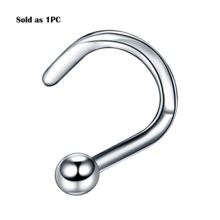 G23 Titanium Nose Piercings Nose Ring with Crystal Nose Studs Septum Ring Nostril Screw Septo Piercings Body Jewelry Piercings