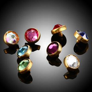 Titanium Dermal Piercings Micro Dermal Anchor Threading Dermal Top Skin Diver Crystal Piercings Hide in Surface Body Jewelry