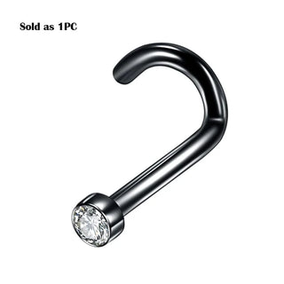 G23 Titanium Nose Piercings Nose Ring with Crystal Nose Studs Septum Ring Nostril Screw Septo Piercings Body Jewelry Piercings