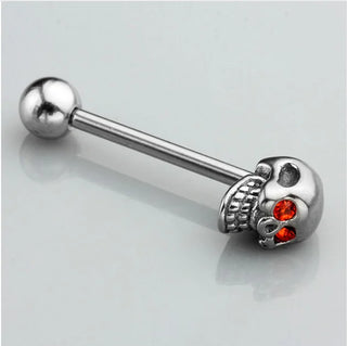 Punk Skull Tongue Piercing Surgical Stainless Steel Tongue Rings Piercings Lengua Men Barbell Piercing Langue Jewelry Men