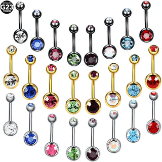 ASTM F136 Titanium Navel Piercing 14G Belly Button Rings Colored Piercing Ombligo Nombril Navel Earring Body Jewelry