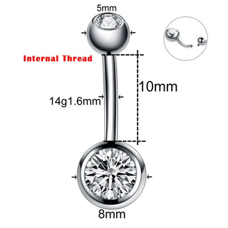 Titanium Navel Piercings Belly Button Rings 14G Curved Barbell Pircing Ombligo Nombril Navel Earrings Sexy Body Jewelry