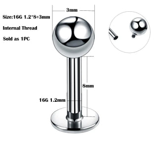 Titanium Labret Piercing Kits Lip Mouth Stud Earring Tragus Cartilage Helix Piercings Ear Sexy Lobe Jewelry for Women Men