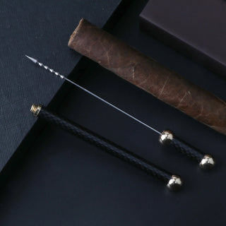 Perfect Cigar Draw Enhancer Tool Stainless Steel Needle Drilled Burr Dredge Hole Punch Portable Carbon Fiber Smoking Accessories