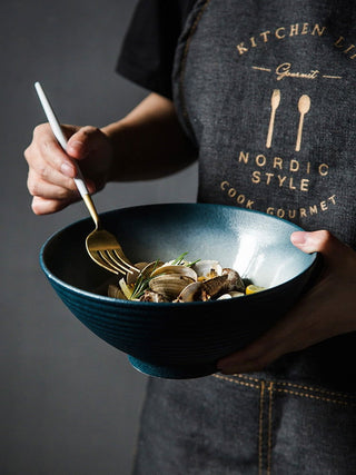 Japanese Ramen Bowl Ceramic Bowl Household Salad Bowl Creative Specialty Restaurant Tableware - Thomas Family Essentials LLC