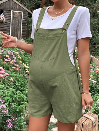 Maternity Jumpsuits Knee-length Plus Size Summer Fashion Pregnant Woman Rompers Solid Color Pregnancy Overalls Cotton Clothes - Thomas Family Essentials LLC