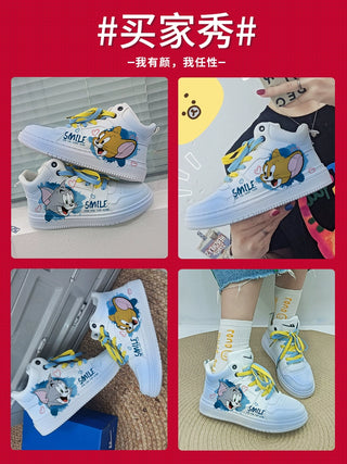 Warrior Cat and Mouse Joint-Name Women's Shoes Casual Air Force Sports Spring & Fall Limited Edition Change Couple High-Top women shoe