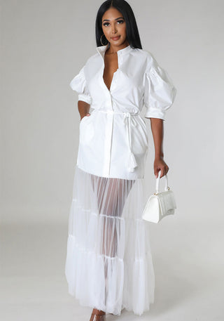 Ladies White Shirt Casual Short Sleeve Shirt