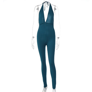 Sexy Sports Backless Ruched Jumpsuits