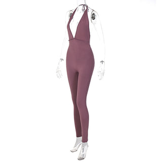 Sexy Sports Backless Ruched Jumpsuits