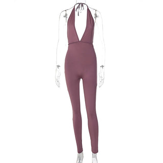 Sexy Sports Backless Ruched Jumpsuits