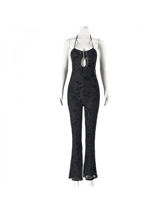 Tie-wrap Halter Neck Knitting Jumpsuits