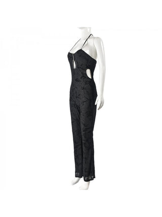 Tie-wrap Halter Neck Knitting Jumpsuits