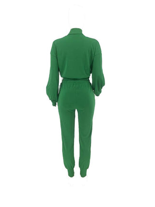 Plain Hollow Out Jackets Pant Sets